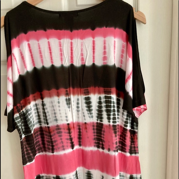 Tie Dye Cold Shoulder Tunic Top Size M - Picture 2 of 4